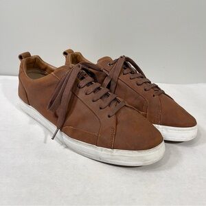 Zara Men's Casual Brown Leather Lace Up Shoes Size 11